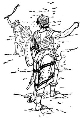 The giant looked down on the youth and despised him The giant looked down on the youth and despised him