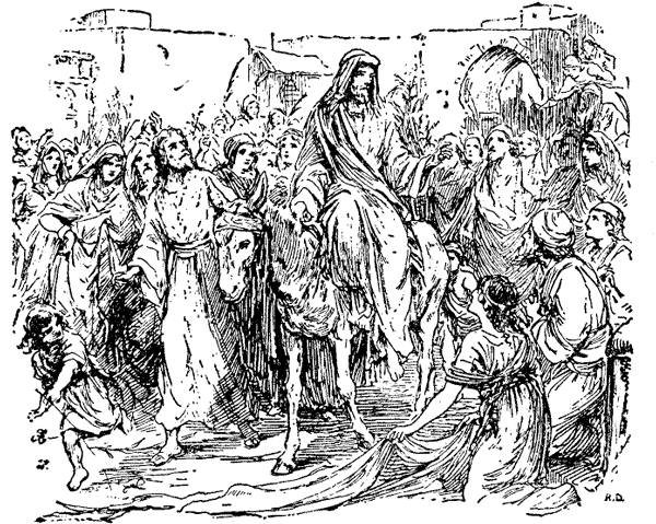 They threw their garments upon the ground for Jesus to ride upon They threw their garments upon the ground for Jesus to ride upon